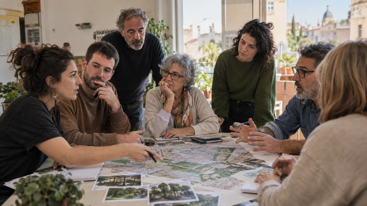 Personas participando en una iniciativa ciudadana en su barrio
